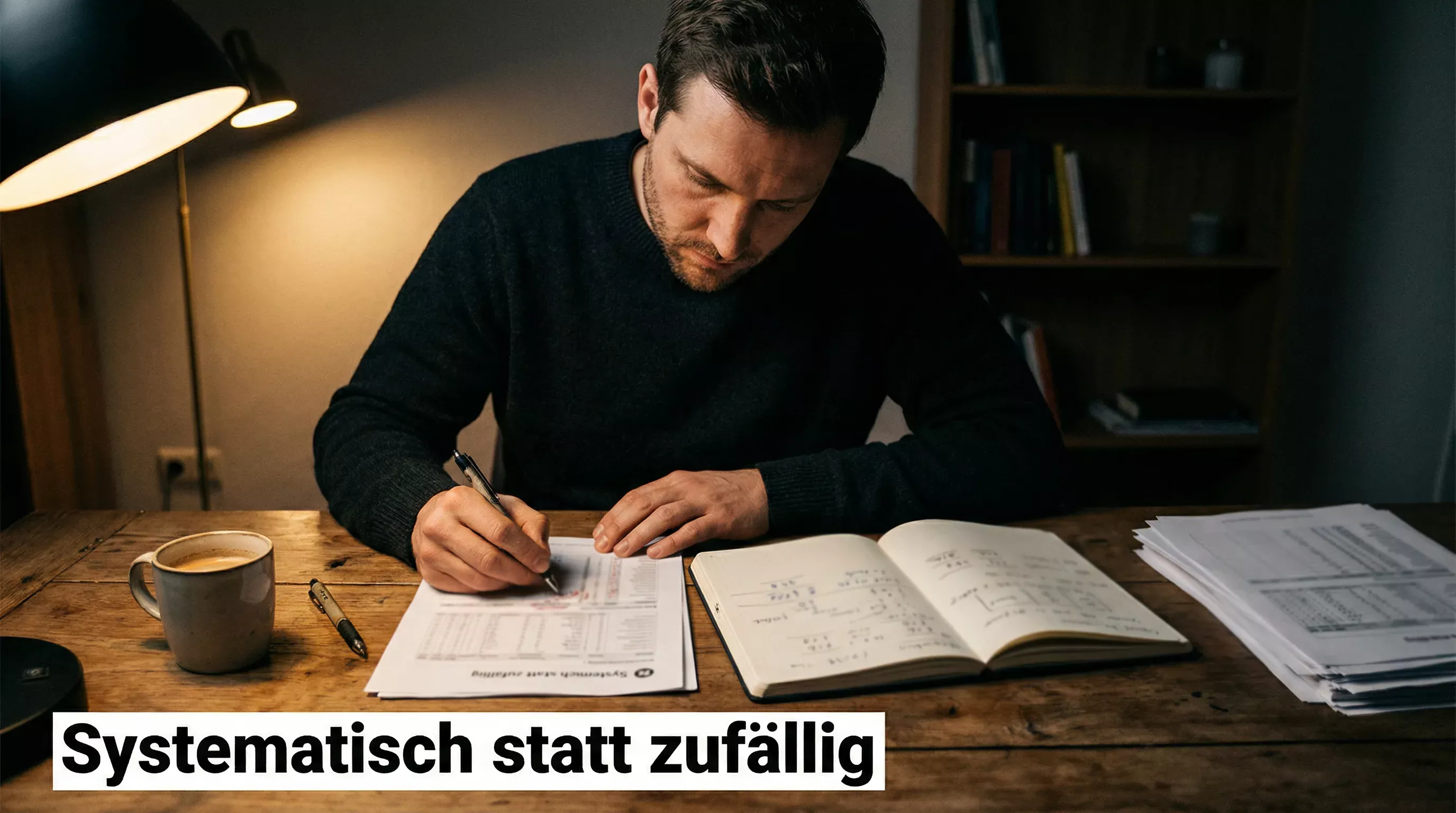 Handball-Analyst studiert Spielstatistiken auf einem Notizblock – Wetten-Strategie für die Bundesliga