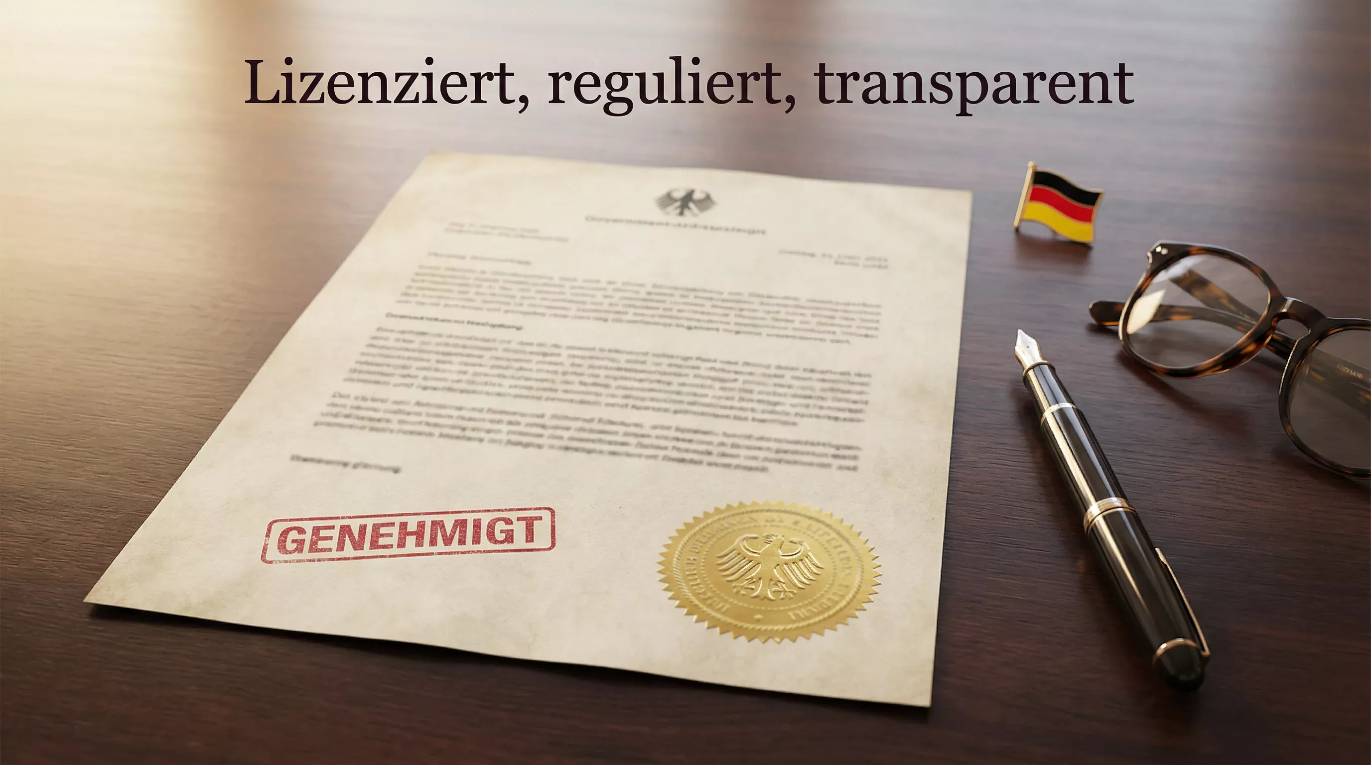 Offizielles Dokument mit Lizenzsiegel auf einem Schreibtisch – legale Handball-Wetten in Deutschland